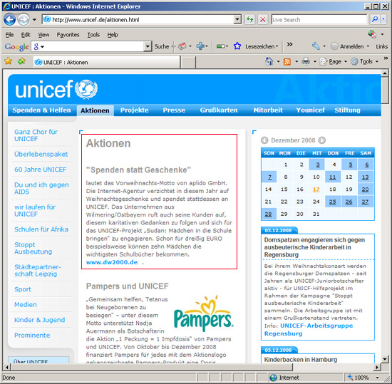 UNICEF - aplido GmbH